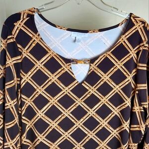 New 2X Women's Tunic Bamboo Pattern By Charter Club